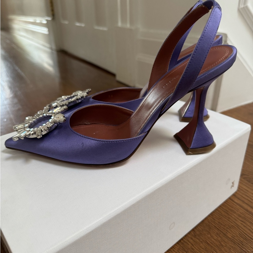 Amina Muaddi Purple Begum Slingbacks - Picture 3 of 6